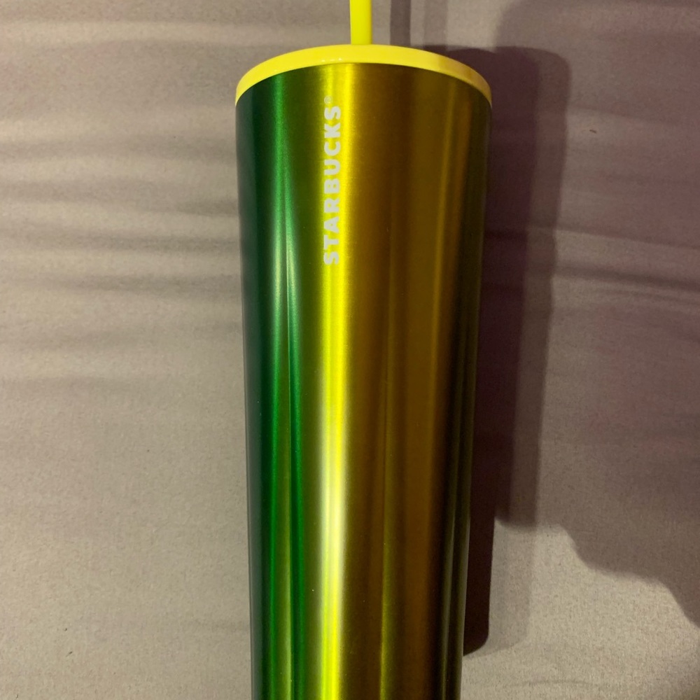 Starbucks Yellow Green Tumbler Summer 2022